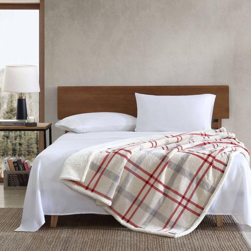 Eddie Bauer Printed Plush Fleece/Sherpa Throw Blankets