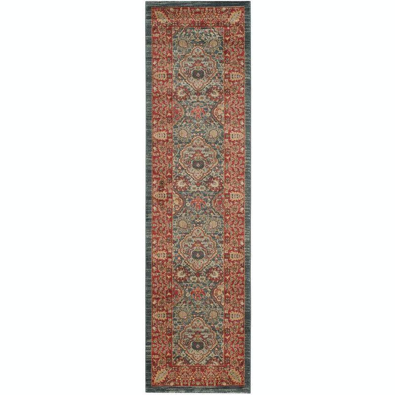 Mahal MAH655 Power Loomed Indoor Runner Rug - Navy/Red - 2'2"x8' - Safavieh.