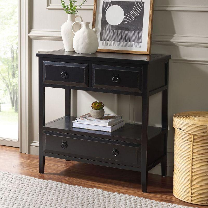 Branson Transitional 3-Drawer Black Sideboard - 32" Wide