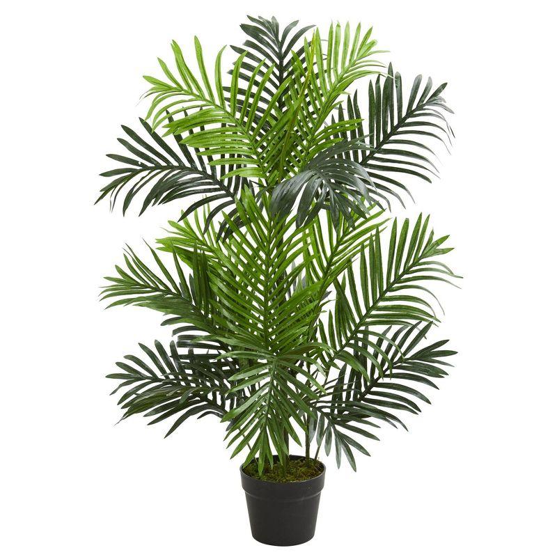 36" Artificial Paradise Palm Tree in Pot Black - Nearly Natural: Indoor Faux Palm, No Assembly Required