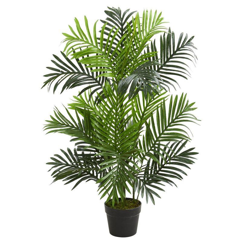 37" Green Artificial Palm and Fern Outdoor Floor Plant with Lights