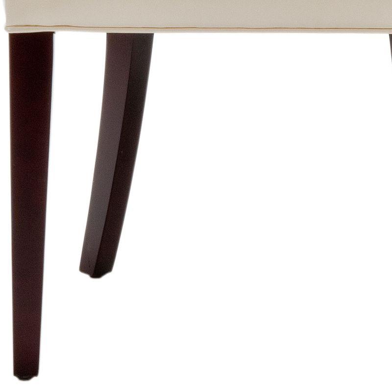 Amanda 19"H Tufted Chair with Nickel Nail Heads - Flat Cream - Safavieh