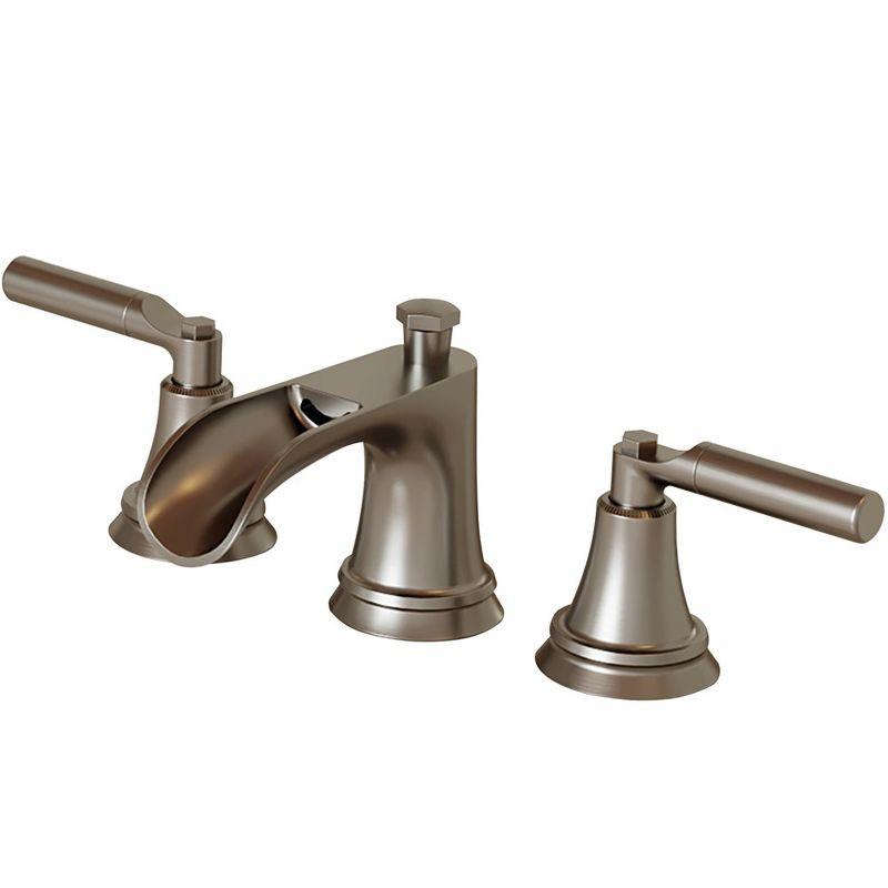 Brushed Nickel 8 in. Widespread Double-Handle Waterfall Bathroom Faucet