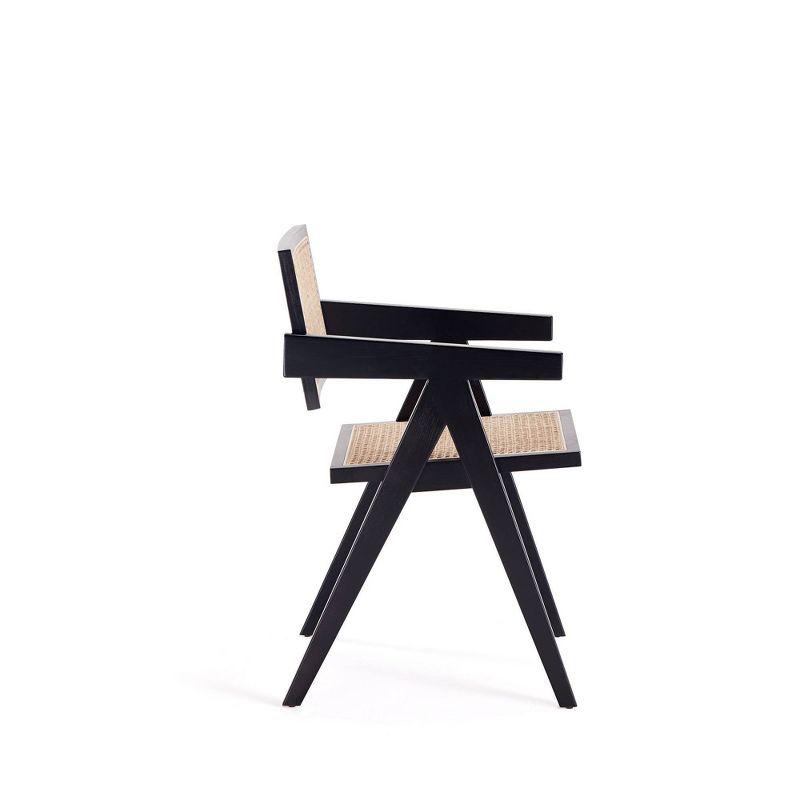 Hamlet Black and Natural Cane A-Frame Armchair