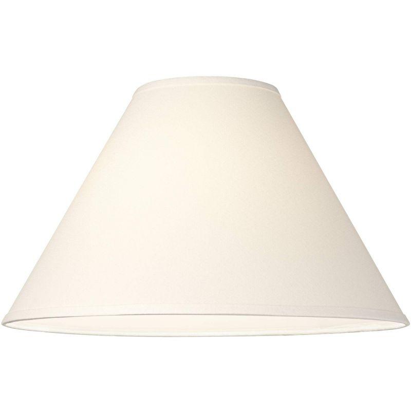 Springcrest Set of 2 Empire Lamp Shades White Linen Chimney Large 6" Top x 17" Bottom x 10" High Spider Harp and Finial Fitting