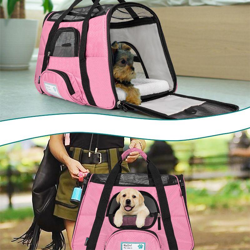 PetAmi Airline Approved Pet Carrier for Cat Dog, Soft Sided Travel Supplies Accessories, Ventilated Carrying Bag Kitten Puppy