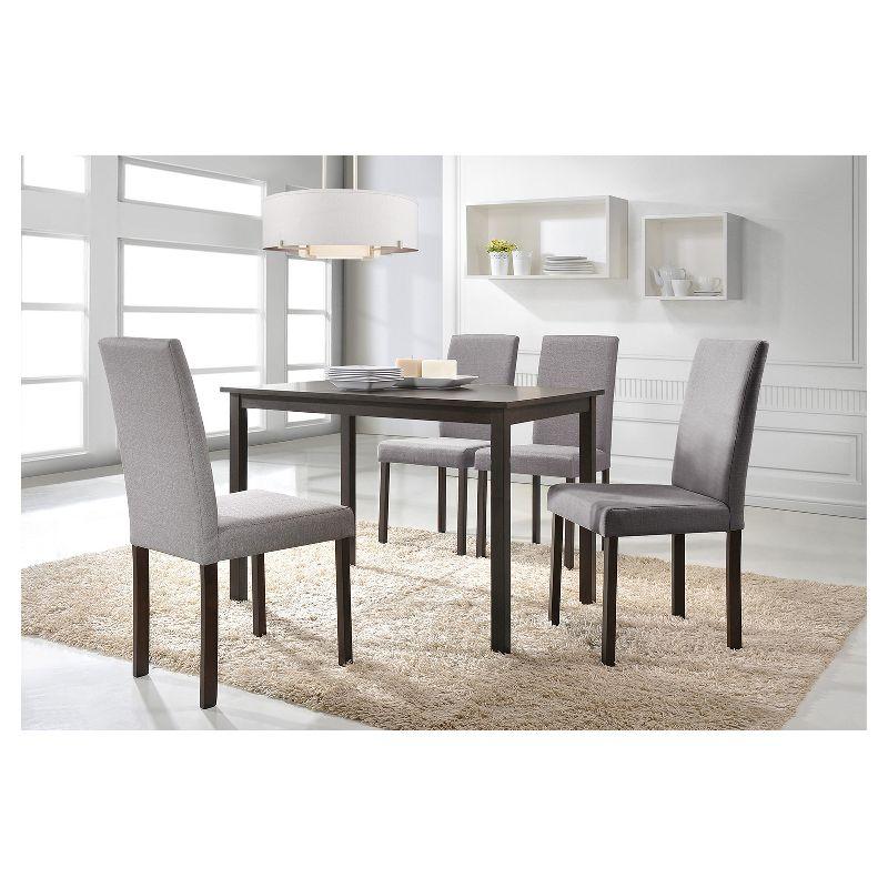 5pc Andrew Contemporary Dining Set Dark Brown/Gray - Baxton Studio