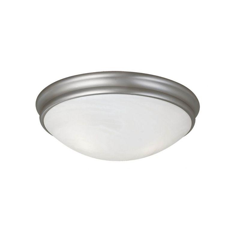 Sleek Satin Nickel 14" Indoor/Outdoor Flush Mount Ceiling Light