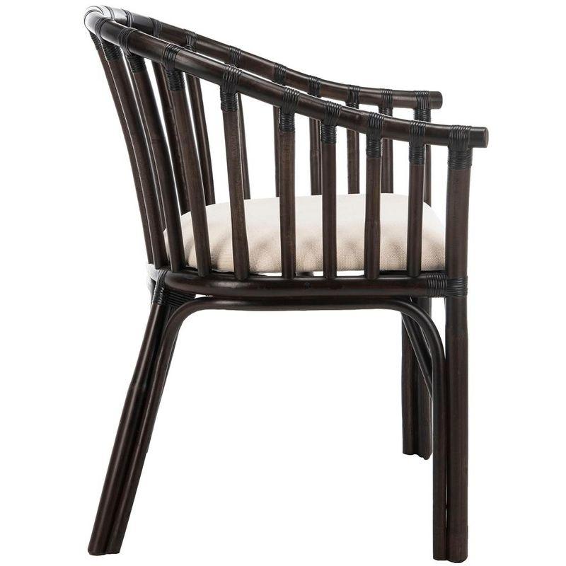 Gino Arm Chair - Dark Brown/White - Safavieh