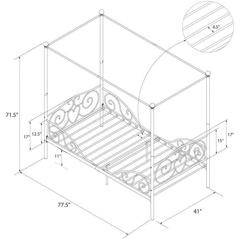 DHP Canopy Metal Bed