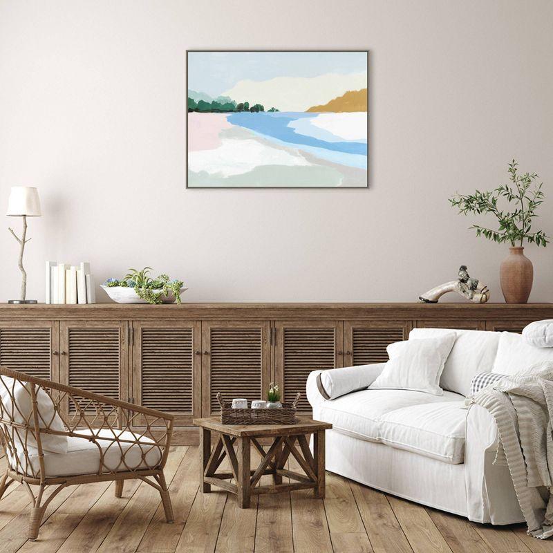 Soft Coastal II Blue and White Canvas Landscape Print