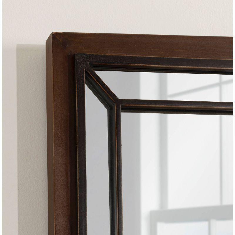 Kate & Laurel All Things Decor 24" x 36" Audubon Rectangle Wall Mirror Rustic Brown : Vintage Farmhouse Style, MDF Frame