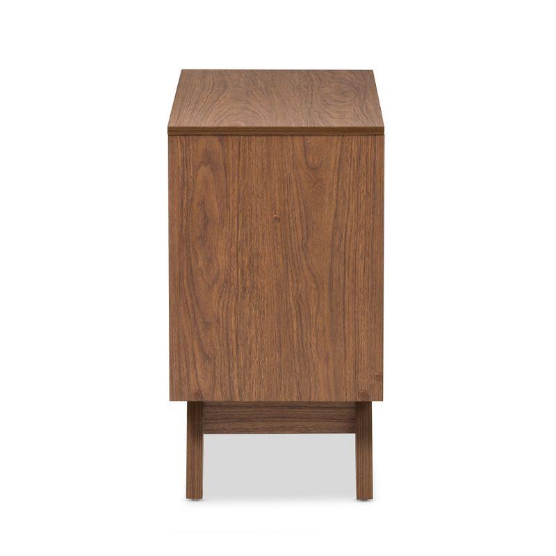 Hildon Mid-Century Modern Wood 3 Drawer Storage Chest Brown - Baxton Studio: Walnut Finish, Retro Design