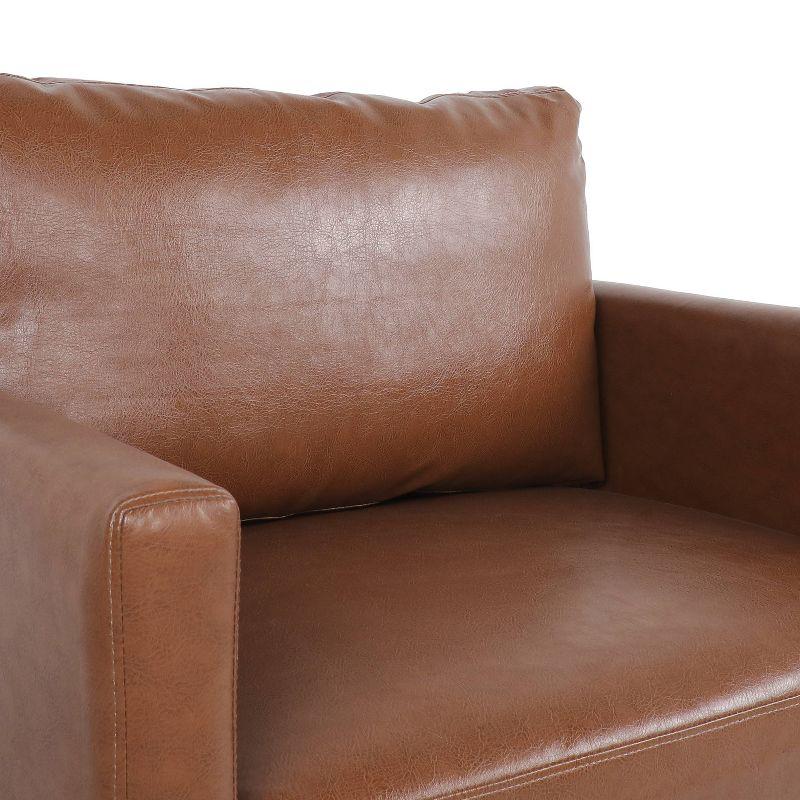 Christopher Knight Home Chandler Faux Leather Club Chair Cognac Brown/Dark Brown