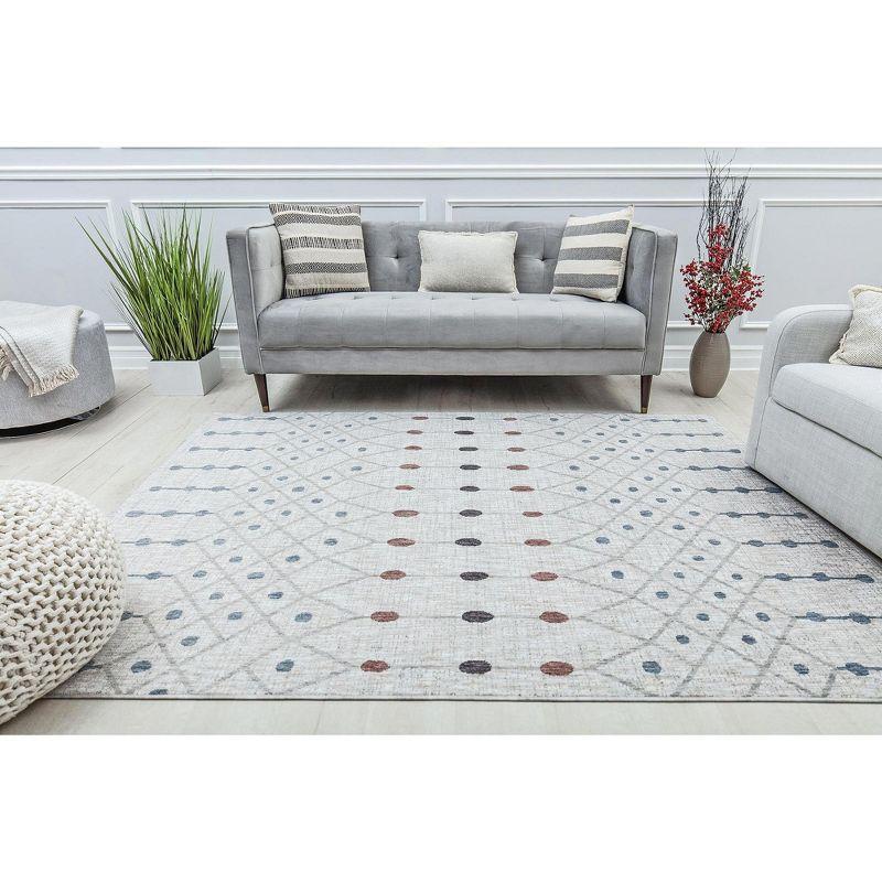 La Paloma Gray Moroccan Tribal 2'6" x 8' Stain-Resistant Area Rug