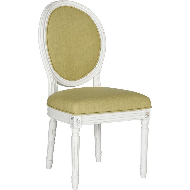 Holloway 19" H French Brasserie Oval Side Chair (Set of 2) - FOX6228 - Spring Green/Cream - Safavieh Couture