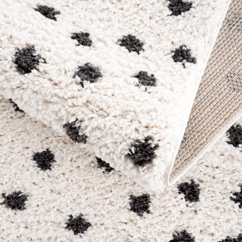 Hauteloom Chaia Dotted Black & White Plush Rug