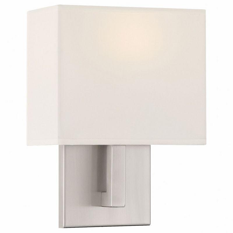 Mid Town Brushed Steel LED Wall Sconce with Milky Shade