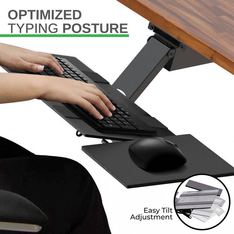 Under Desk Computer Keyboard Tray Black - Uncaged Ergonomics