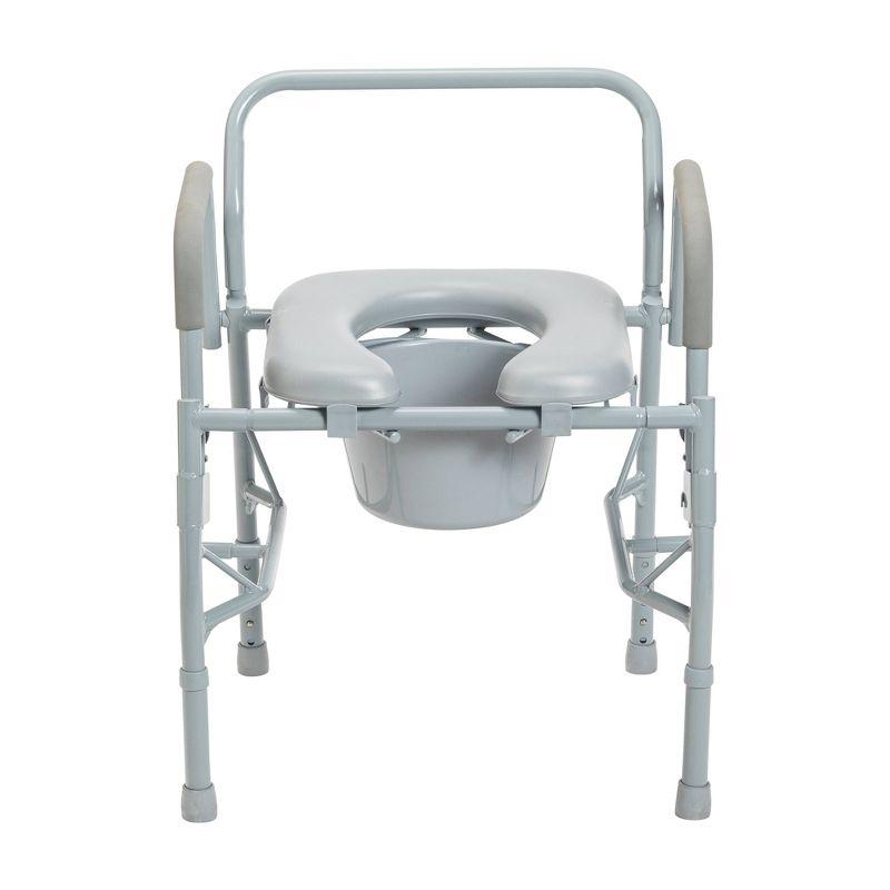 Drive Medical Steel Drop Arm Bedside Commode with Padded Seat and Arms