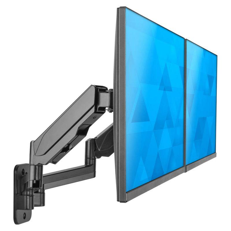 Mount-It! Height Adjustable Dual Monitor Wall Mount | Supports Monitors w/ 75x75mm and 100x100mm VESA Patterns & Screens 17" to 32" | Cable Management