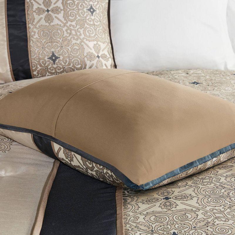 Madison Park Donovan 7 Piece Jacquard Comforter Set with Throw Pillows