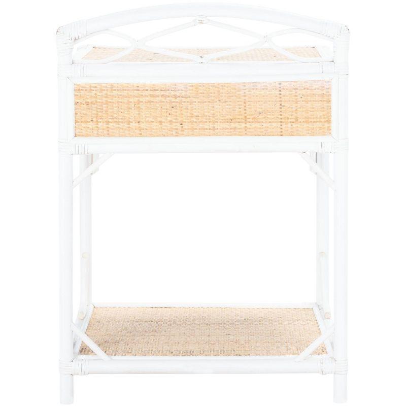 Roya 1 Drawer 1 Shelf Nightstand - NST4005 - White/Natural - Safavieh
