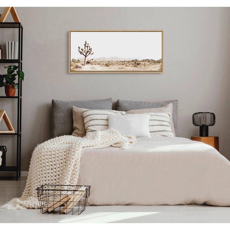 18" x 40" Sylvie Lone Joshua Tree by Amy Peterson Art Studio Framed Wall Canvas Natural: Modern Decor