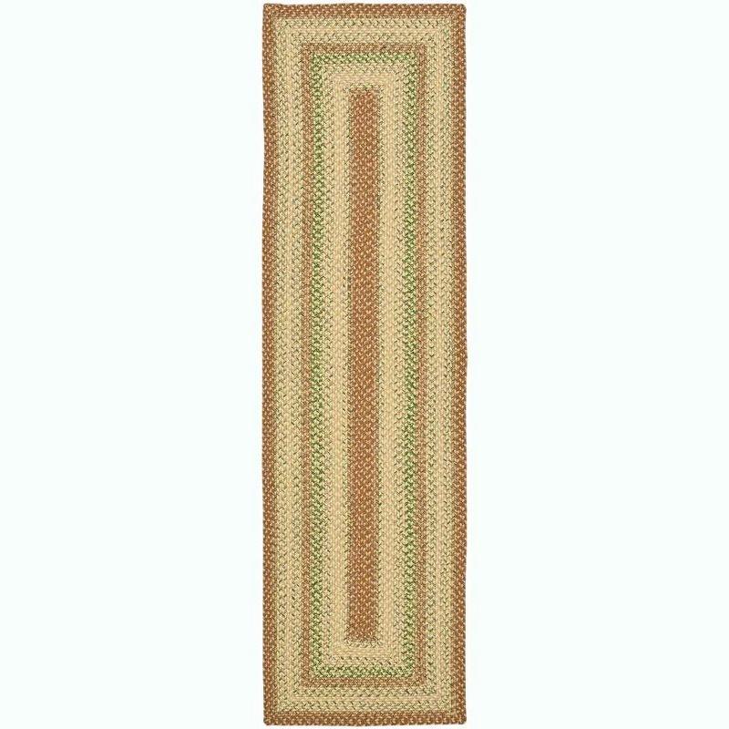 Ivory Braided Synthetic 27'' Easy Care Reversible Runner Rug