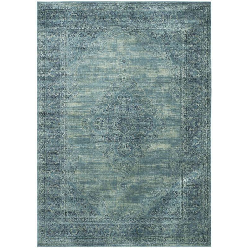 Vintage VTG112 Power Loomed Indoor Skid-Resistant Area Rug - Turquoise/Multi - 9'x12' - Safavieh
