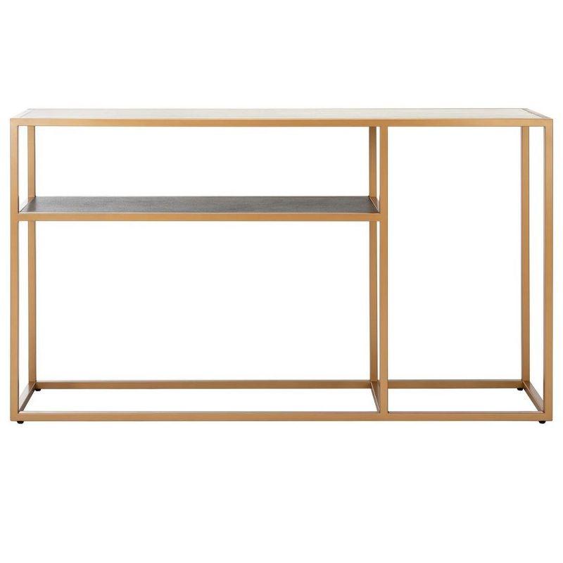 Octavia Console Table - Beige/Black/Gold - Safavieh.