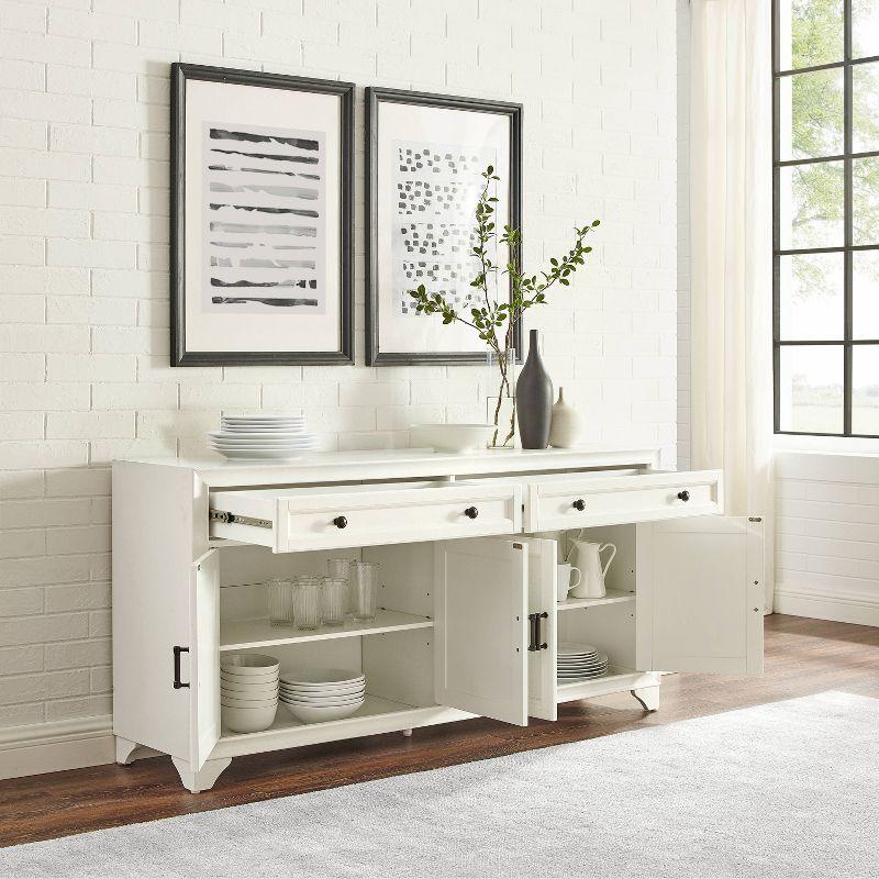 Tara Distressed White Modern Farmhouse Sideboard