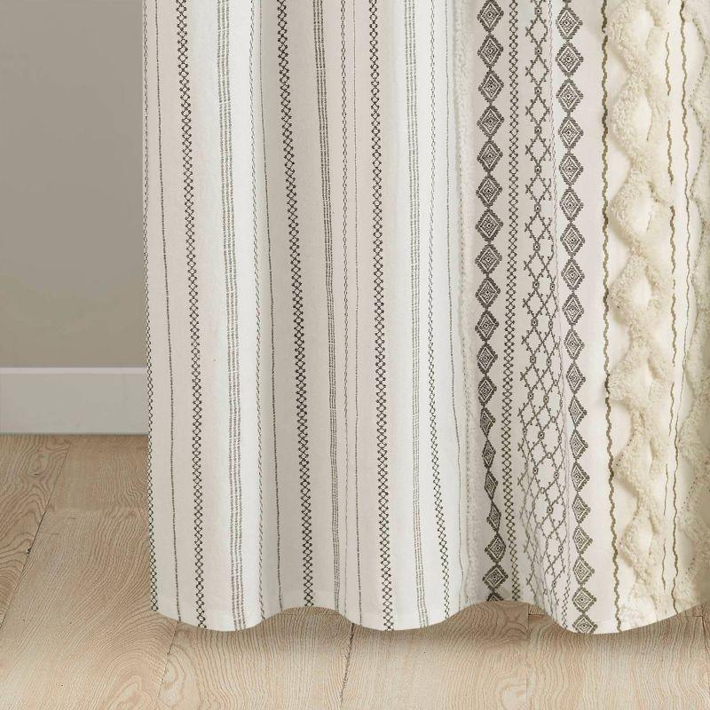 INK+IVY Imani 100% Cotton Printed Shower Curtain with Chenille