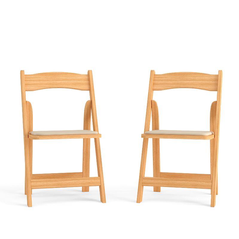 Elegant Beechwood Folding Chair with Detachable Vinyl Seat