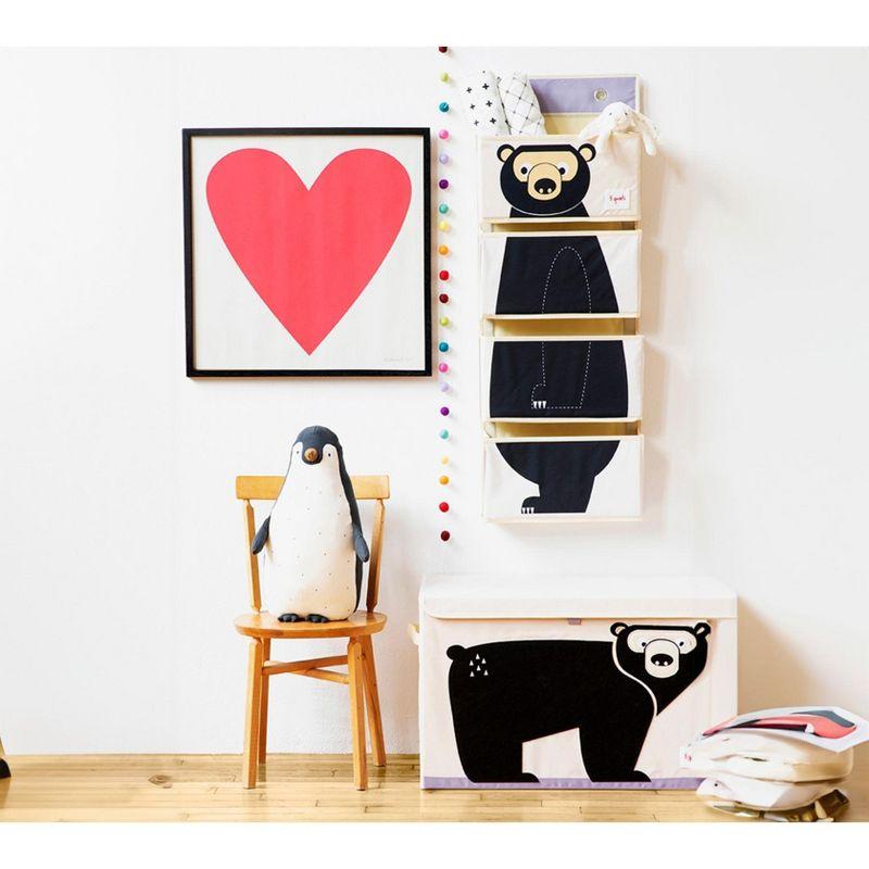 3 Sprouts - Children's Nursery Over the Door Organizer with Hooks - Bear