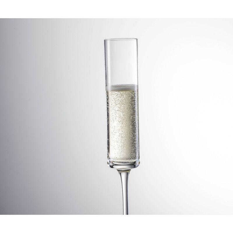 Modo 5.5 oz Clear Titanium Crystal Champagne Flutes, Set of 4