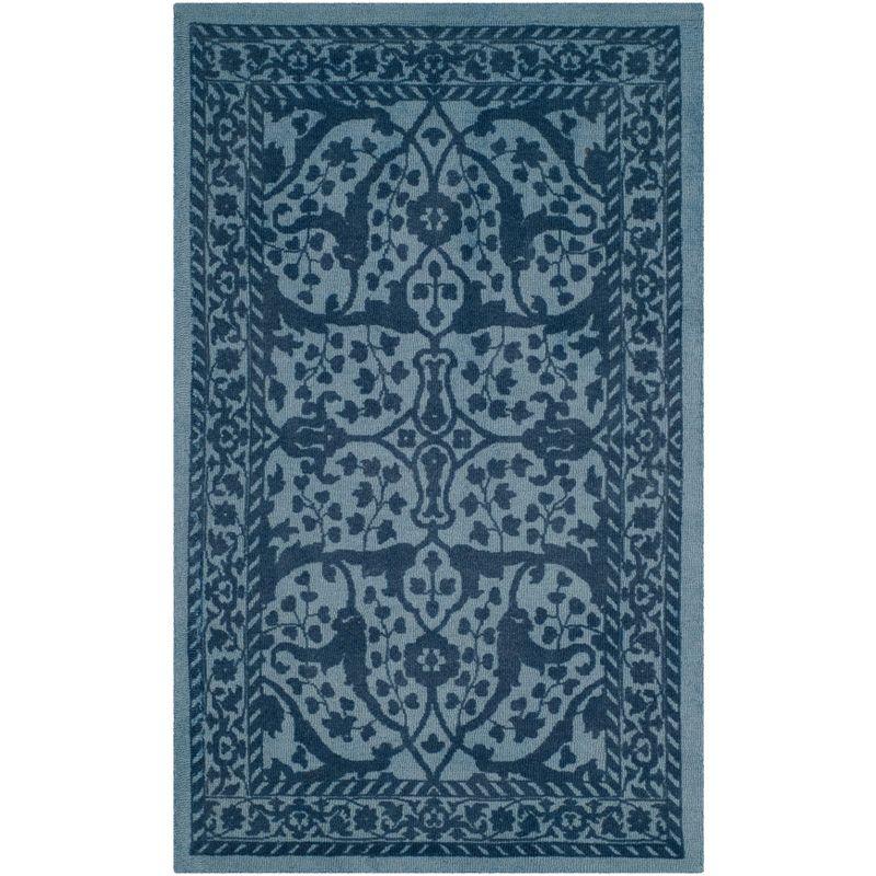 Restoration Vintage RVT102 Hand Tufted Area Rug - Blue/Dark Blue - 3'x5' - Safavieh.