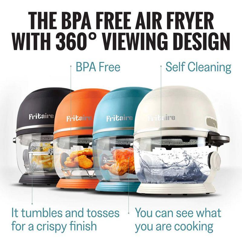 Fritaire Self-Cleaning Glass Bowl Air Fryer, 5 Qt, 6-in-1 Functions, BPA Free, Rotisserie, Tumbler