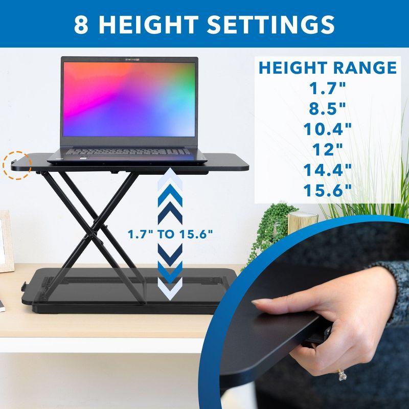 Mount-It! Adjustable Height Standing Keyboard Tray for Desktop, Ergonomic Sit Stand, Ergonomic Lifter for Keyboard and Laptops 23.6 x 11.8 Inch