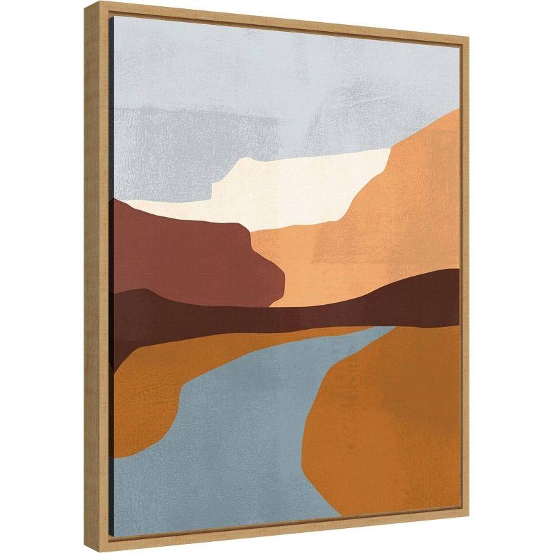 16" x 20" Sedona Colorblock IV by Victoria Borges Framed Canvas Wall Art - Amanti Art: Modern Style, Polystyrene Frame, Lithograph Medium