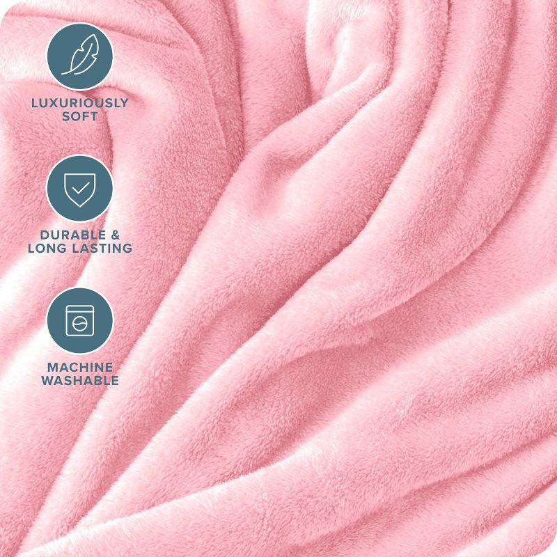 Light Pink Microplush Full/Queen Fleece Blanket by Bare Home