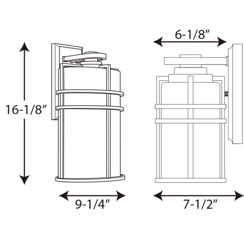 Progress Lighting Format 1-Light Outdoor Wall Lantern, Black, Etched Glass Shade