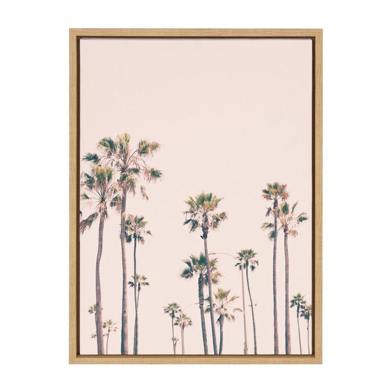 Kate & Laurel All Things Decor 18"x24" Sylvie Pink Palm Tree Paradise Framed Wall Art by Caroline Mint