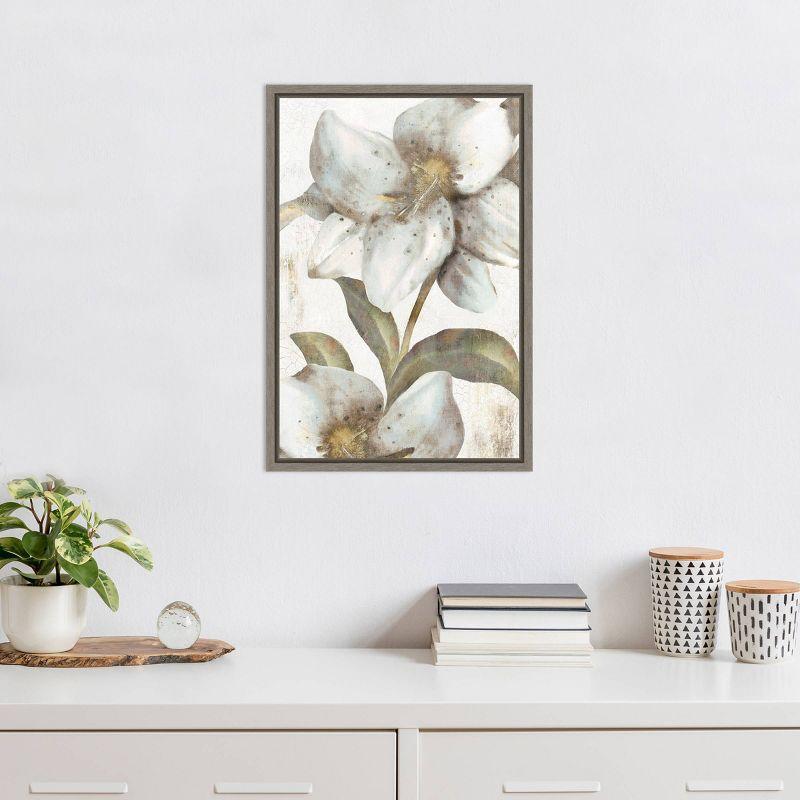 Amanti Art 16"x23" Italian Love (White Lilies) by Eva Watts Framed Canvas Wall Art Print