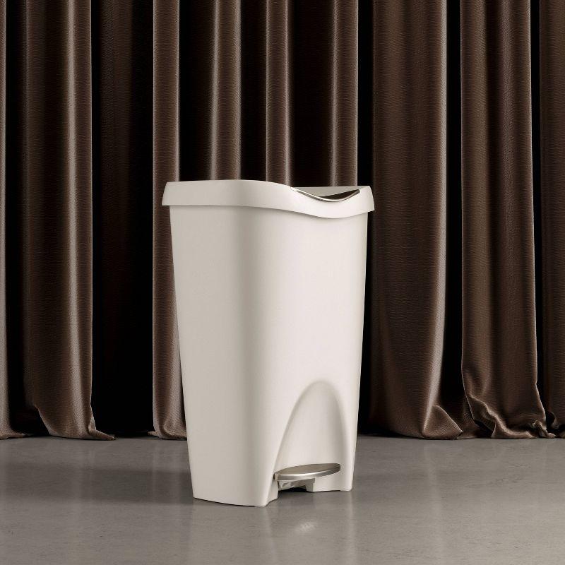 Sand 13 Gallon Plastic Step Trash Can with Soft-Close Lid