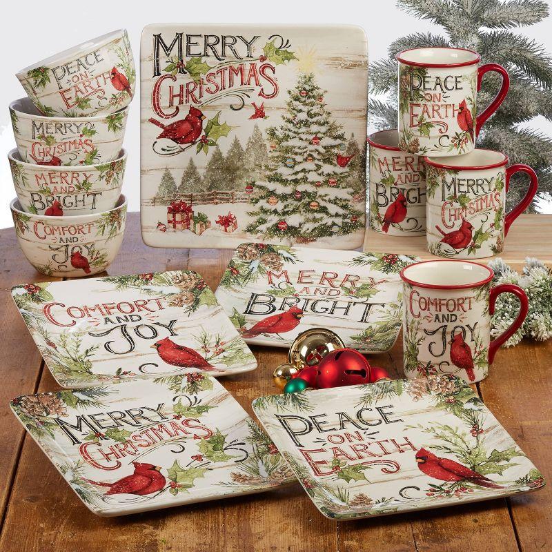 16oz 4pk Earthenware Evergreen Christmas Mugs - Certified International