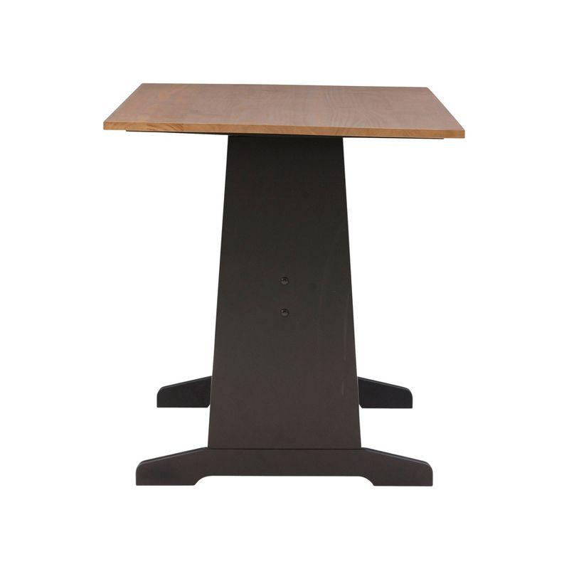 Linon 3pc Ardmore Breakfast Nook Storage Benches Dining Set Black/Pecan: Mid-Century Modern, Wood, 6-Seat Capacity