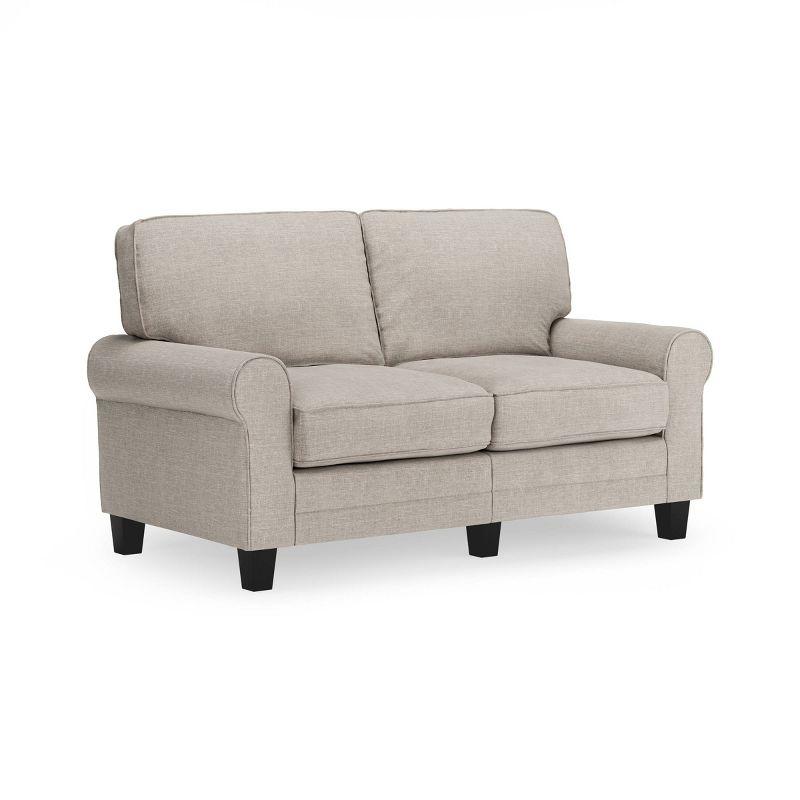 Serta Copenhagen 61" Rolled Arm Sofa, Easy Care Fabric, Soft Pillow Back, Pocket Coil Seat Cushions