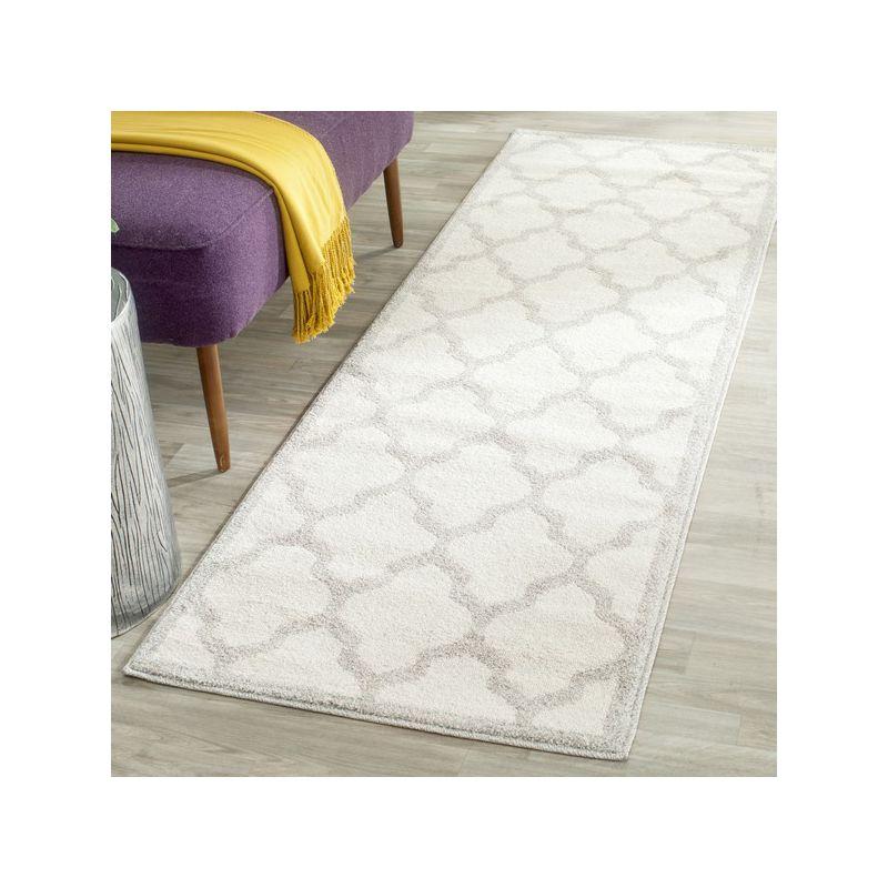 Amherst AMT420 Power Loomed Indoor Runner Rug - Beige/Light Grey - 2'3"x15' - Safavieh