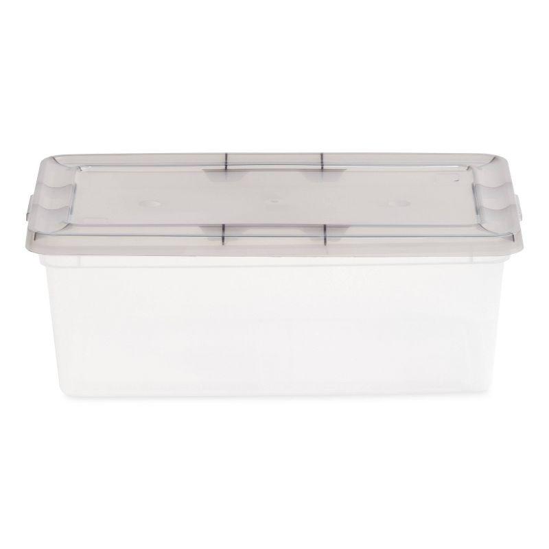 ClearView Stackable 15.8" Lidded Gray Storage Box